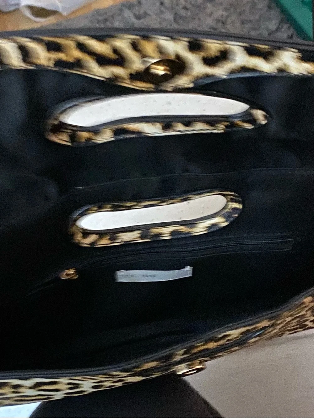 Leopard Print Fold-Over Clutch Handbag - Faux Fur Animal Print Cato Brand